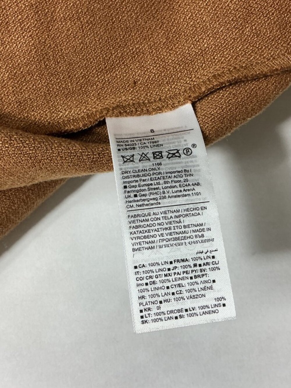 Banana Republic Brown 100% Linen Cap Sleeve Midi Sheath Lina Dress 8 - Picture 7 of 8